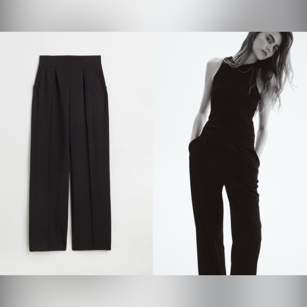 H&M Black Wide-Leg Women's Pants